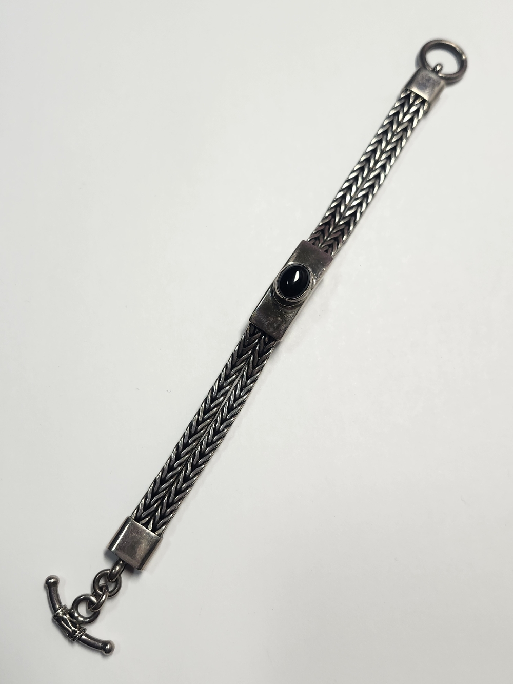 Sterling Silver Double Foxtail Chain Bracelet Suarti Bali BA 925 6.5"